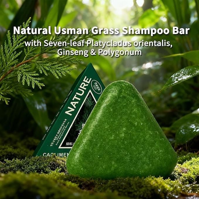 120g Seven Green Platycladi Usman Grass Handmade Shampoo Flushing Anti-removal Hair Refreshing Clean Soap Healthy And Nouri F2Y2